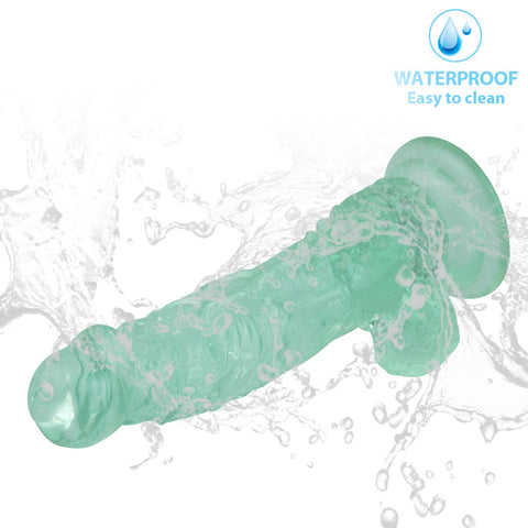 MD 7.48" Evil Realistic Dildo Veined & Beaded - Green