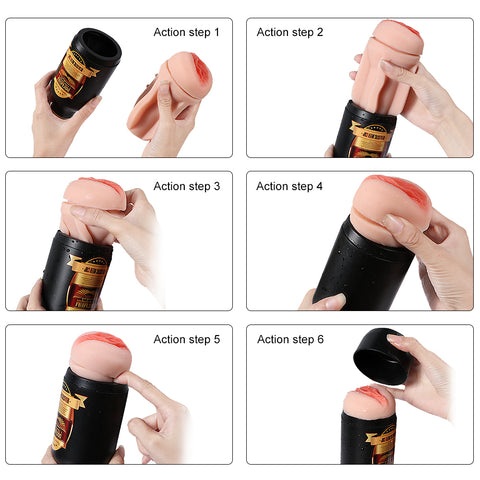 MD Bottle Pocket Realistic Pussy Vagina Male Masturbator Stroker Cup