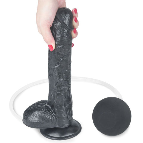 LOVETOY 10'' Squirt Extreme Giant Ejaculation Realistic Dildo - Black