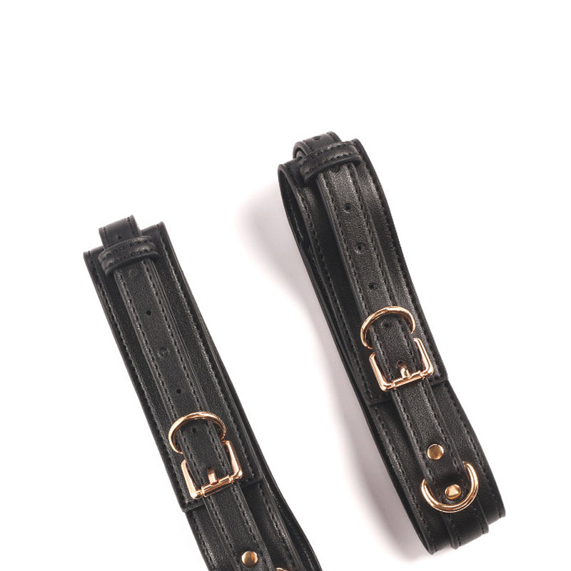 Premium BDSM Restraint Bondage Kit - 7 Pcs Black