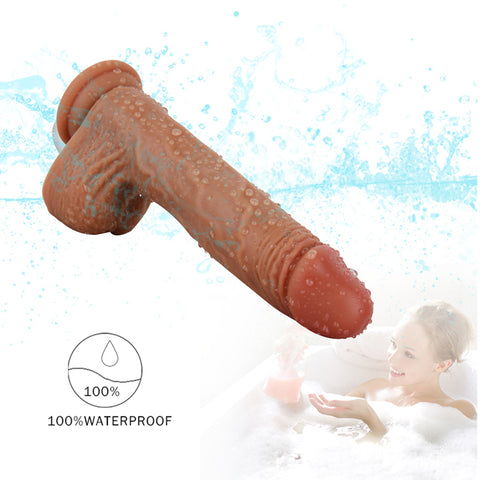 MD Shake King Remote Control Vibrating Dildo / Auto-Heating & Rotation 21.5cm