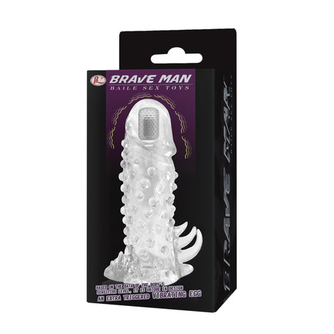 BAILE Brave Man Beaded Vibrating Penis Sleeve Extender