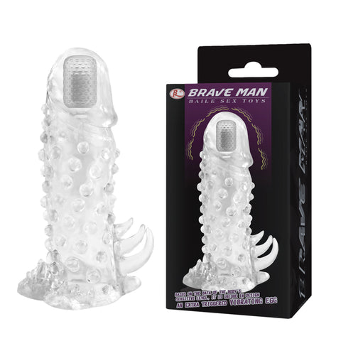 BAILE Brave Man Beaded Vibrating Penis Sleeve Extender