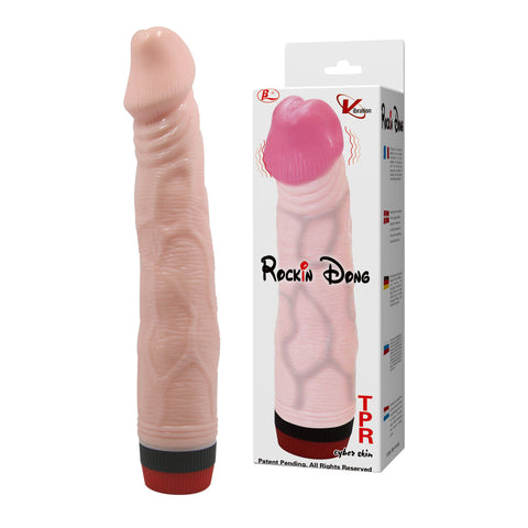 BAILE Rockin Dong Cyber Skin Vibrating Realistic Dildo - 21.5cm