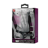 PRETTY LOVE Vito Strap-On Dildo Vibrator - Adjustable Harness for Couples