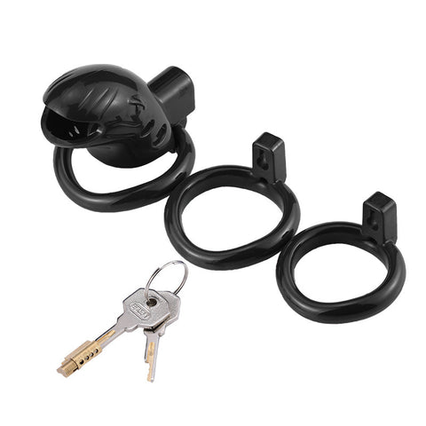 MD Bird Male Chastity Cage Penis Cage - Black 3 Rings