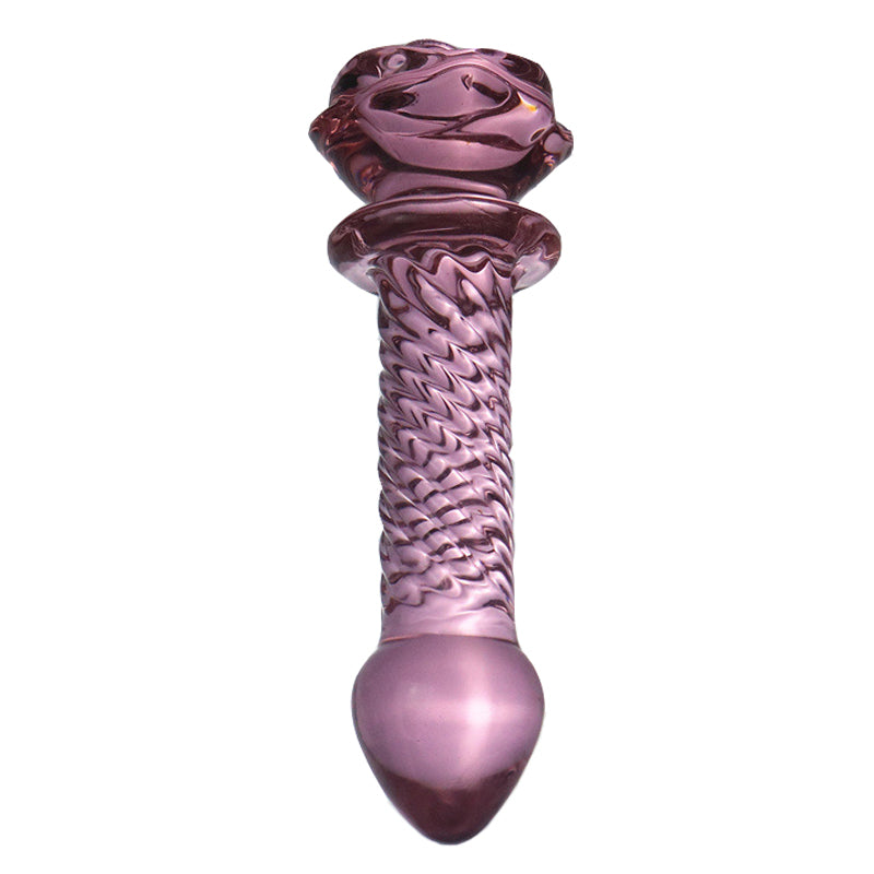 Luxury Rose Crystal Glass Butt Plug & Anal Beads Thruster Dildo