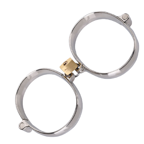 Metal Bondage Wrist Cuffs / Handcuffs with Padlock - Medium