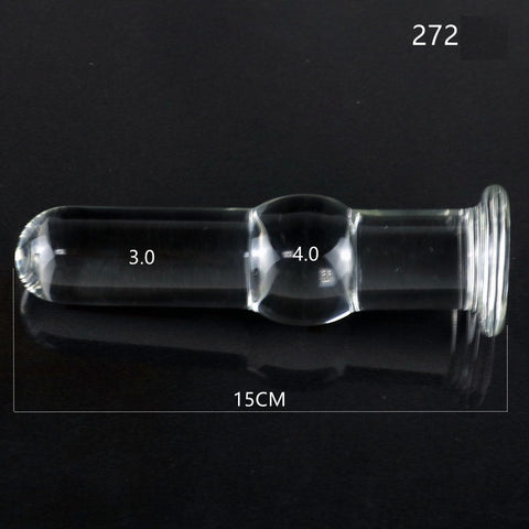 15cm Mid-Ball Crystal Glass Anal Plug