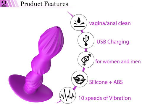 JRL Vibrating Enema Anal Beads Anal Cleaner - Purple
