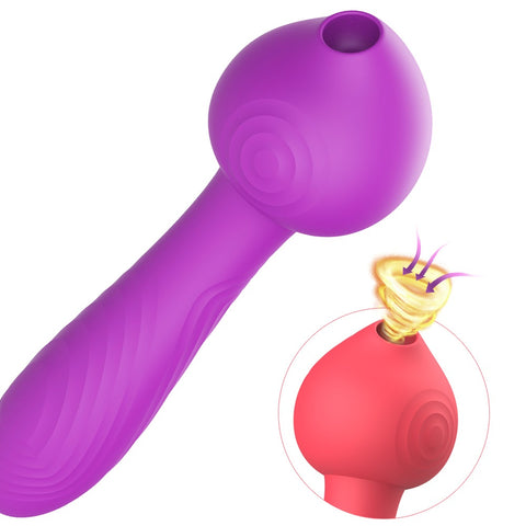 JRL Oral Suction & G-Spot Vibrator Dildo - Purple