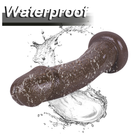 MD 8.46 inch Large Realistic Dildo / Anal Plug - Curved Coffee