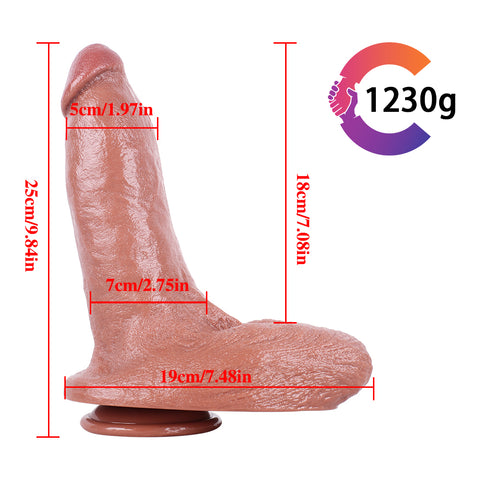 MD 9.84" Super Giant Realistic Dildo with Large Base - Brown