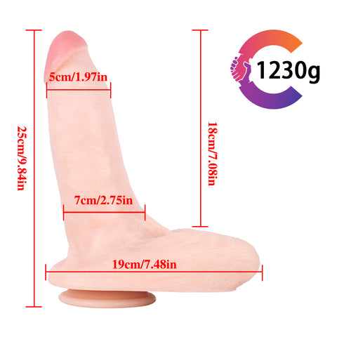 MD 9.84" Super Giant Realistic Dildo with Large Base - Flesh