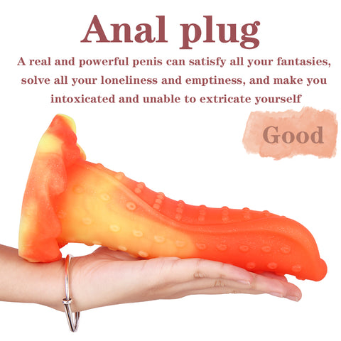 MD Alien Silicone Fantasy Dildo / Anal Plug - Orange Arowana