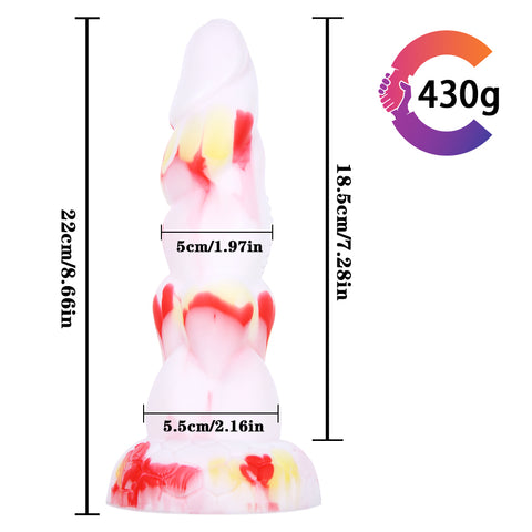 MD 8.66 inch Alien Silicone Realistic Fantasy Dildo / Anal Plug