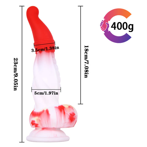 MD 9.05 inch Alien Silicone Realistic Fantasy Dildo / Anal Plug