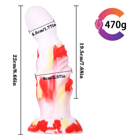 MD 8.66 inch Alien Silicone Realistic Fantasy Dildo / Anal Plug