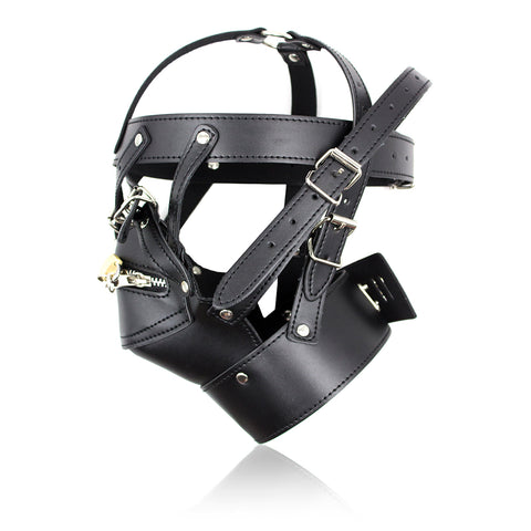 BDSM Leather Bondage Fetish Mask Hood