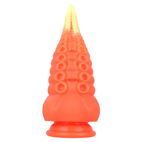 MD 8.86 inch Octopus Tentacles Silicone Fantasy Dildo / Anal Plug - Orange-Yellow