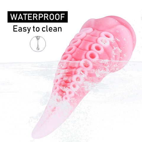 MD 8.86 inch Octopus Tentacles Silicone Fantasy Dildo / Anal Plug - Pink White