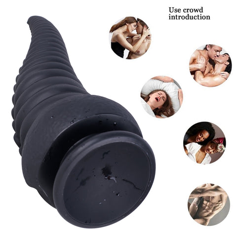 MD 8.86 inch Octopus Tentacles Silicone Fantasy Dildo / Anal Plug - Black