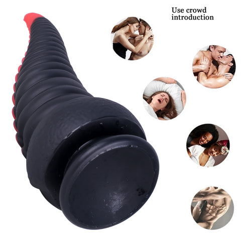 MD 8.86 inch Octopus Tentacles Silicone Fantasy Dildo / Anal Plug - Red-Black