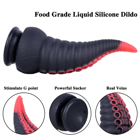 MD 8.86 inch Octopus Tentacles Silicone Fantasy Dildo / Anal Plug - Red-Black