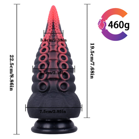 MD 8.86 inch Octopus Tentacles Silicone Fantasy Dildo / Anal Plug - Red-Black