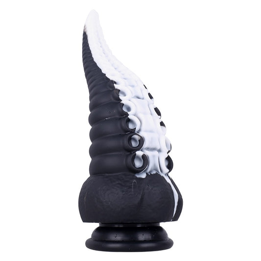MD 8.86 inch Octopus Tentacles Silicone Fantasy Dildo / Anal Plug - Black-White