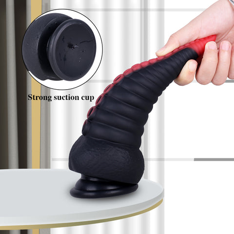 MD 8.86 inch Octopus Tentacles Silicone Fantasy Dildo / Anal Plug - Red-Black