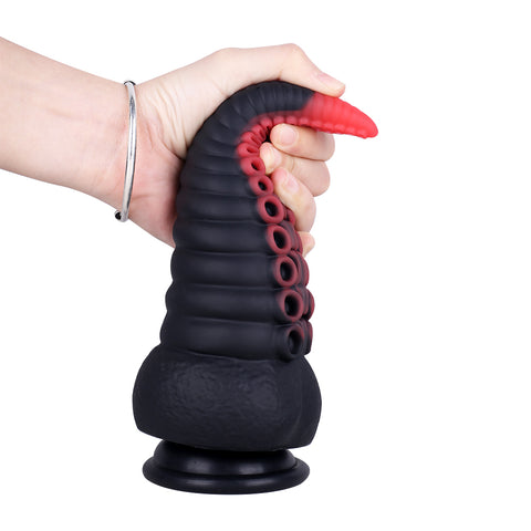 MD 8.86 inch Octopus Tentacles Silicone Fantasy Dildo / Anal Plug - Red-Black