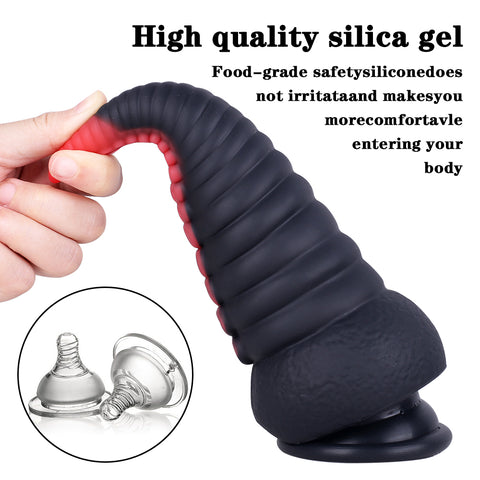 MD 8.86 inch Octopus Tentacles Silicone Fantasy Dildo / Anal Plug - Red-Black