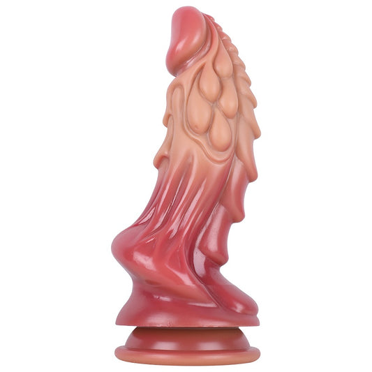 MD 9.05" Big Monster Silicone Realistic Fantasy Dildo - Red Skin