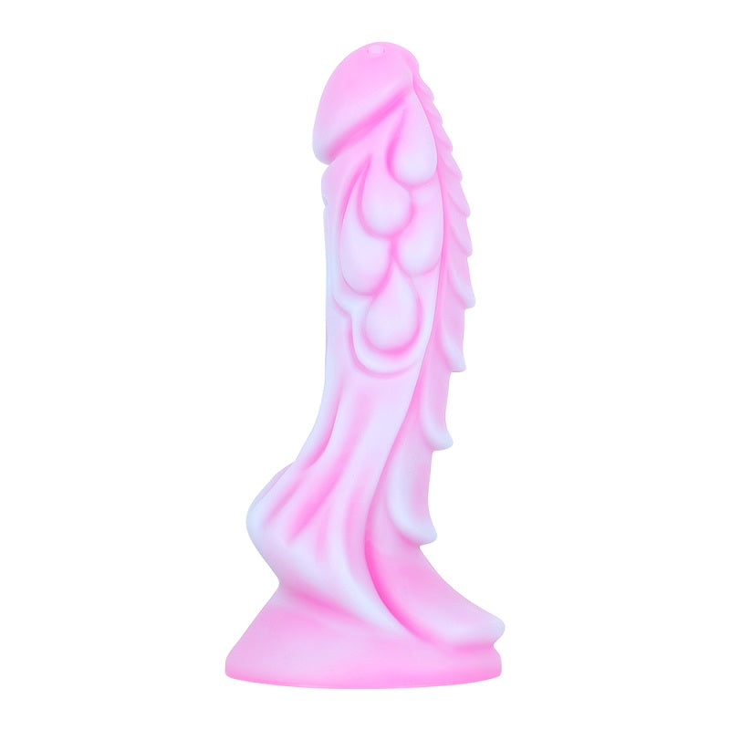 MD 8.27" Monster Silicone Realistic Fantasy Dildo - Pink/White