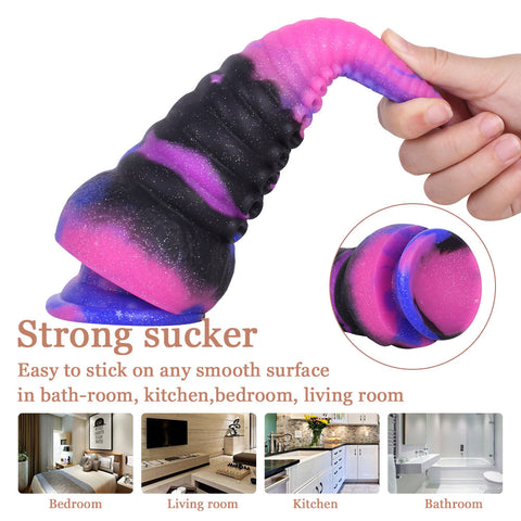 MD 8.86 inch Octopus Tentacles Silicone Fantasy Dildo / Anal Plug - Star Sky