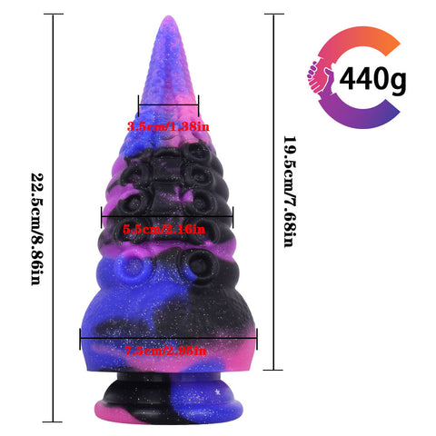 MD 8.86 inch Octopus Tentacles Silicone Fantasy Dildo / Anal Plug - Star Sky