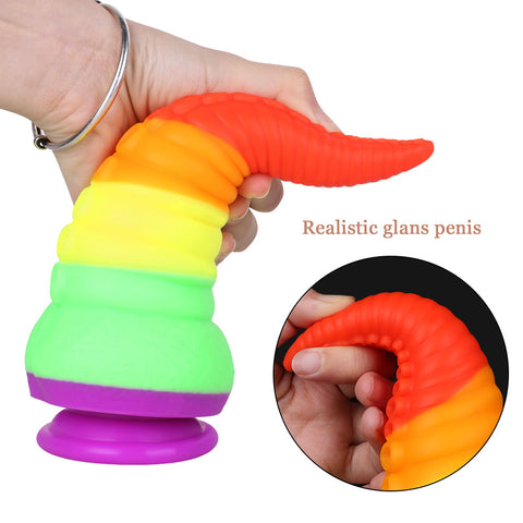 MD 8.86 inch Tentacles Octopus Silicone Fantasy Dildo / Anal Plug - Rainbow