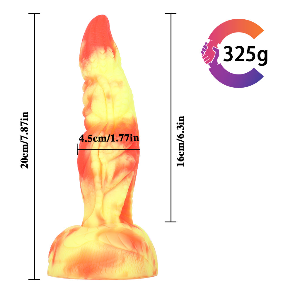 MD 7.87" Woodpecker Silicone Fantasy Dildo / Anal Plug - Volcano