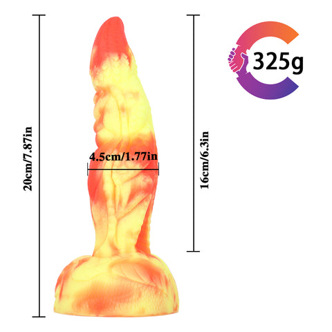 MD 7.87" Woodpecker Silicone Fantasy Dildo / Anal Plug - Volcano