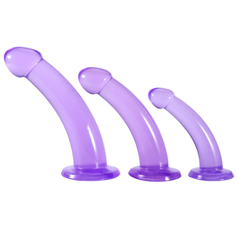 DY Crystal Anal Plug Dildo - Purple 3 Size Optional