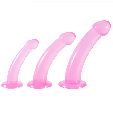 DY Pink Crystal Butt Plug Dildo - 3 Size Options for Comfortable Fit