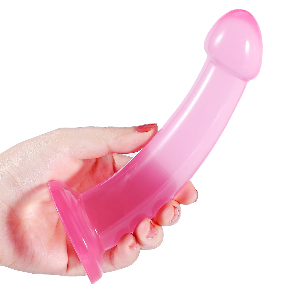 DY Crystal Butt Plug Dildo - Pink 3 Size Optional