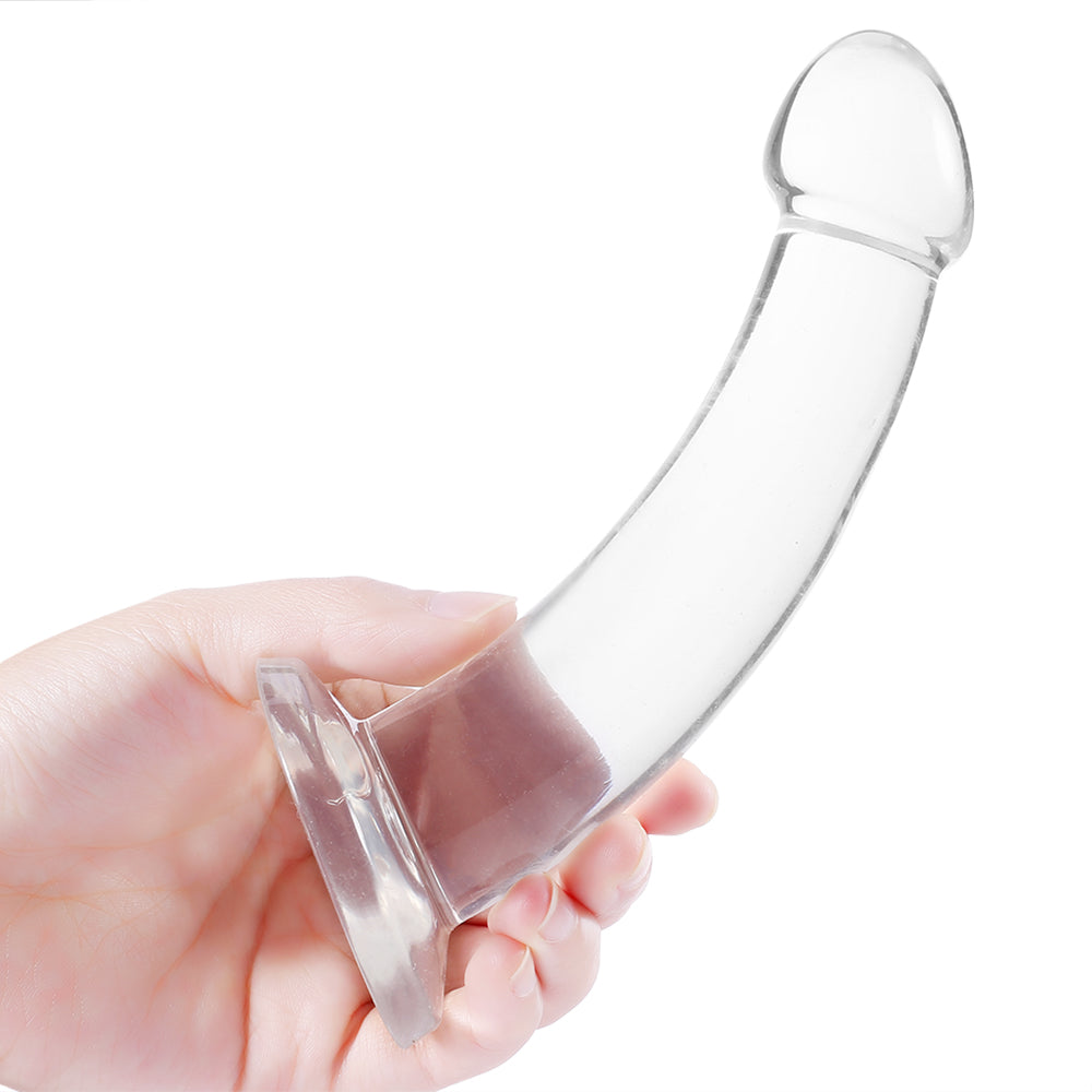 DY Crystal Butt Plug Dildo - Clear 3 Size Optional