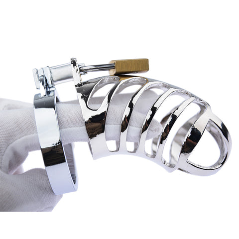 LHD Stainless Steel Male Chastity Cage Penis Cage / 4 Snap Ring Size