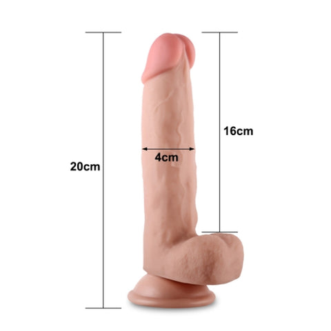 Lovetoy 8'' Realistic Dildo Sliding Skin Dual Layer Dong