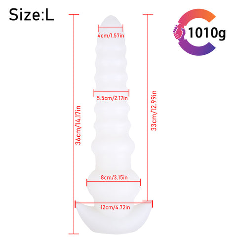 MD Chaser Long Anal Snake Butt Plug Anal Beads - Silicone Colon Snake - 3 Size S/M/L