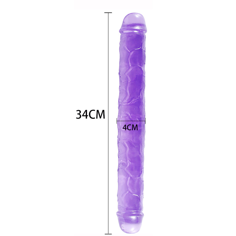 DY Crystal Double Penetration Dildo - Purple 3 Size Optional