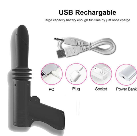 Thrusting Gun Automatic Telescopic Dildo Vibrator Sex Machine