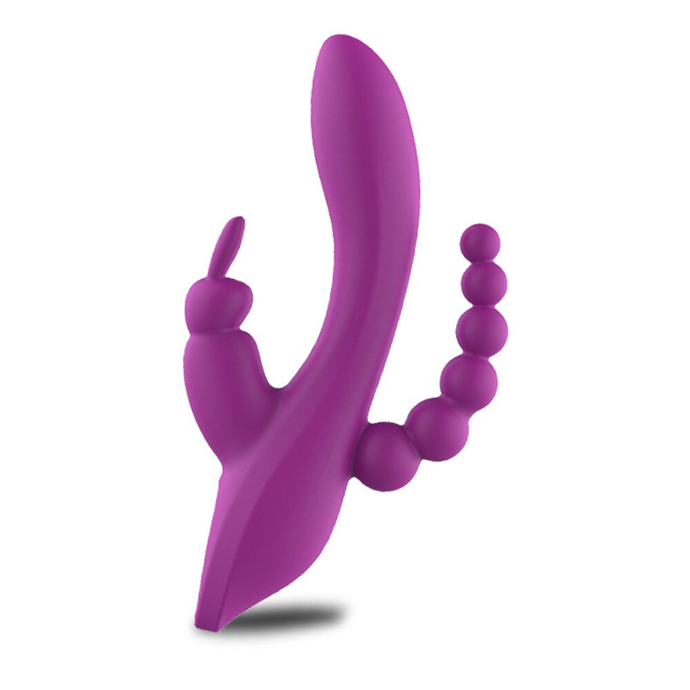 AIXIASIA Rabbit Vibrator Dildo Clitoris GSpot Anal Massager - Purple